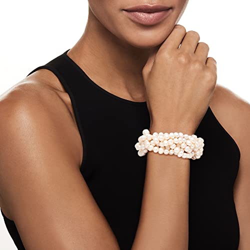 Ross-Simons 6-7mm Cultured Pearl Braided Stretch Bracelet for Women for Everyday Wear - Elegant and Durable Jewelry
| R