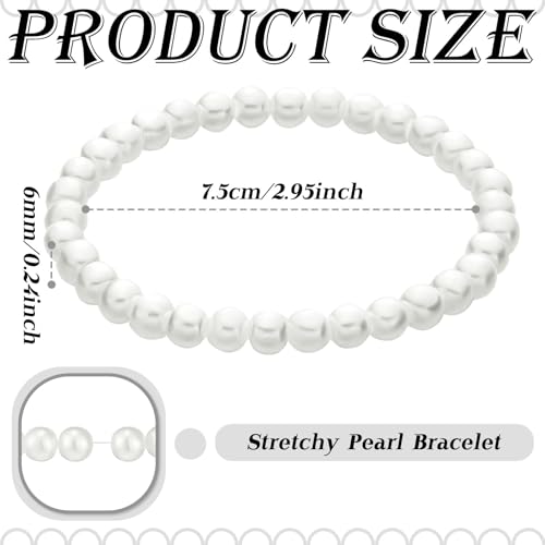 Glenmal Pearl Bracelets for Women Wedding Faux Bridal White Pearl Bulk Elastic Stretch
| Glenmal Pearl Bracelets for Wo