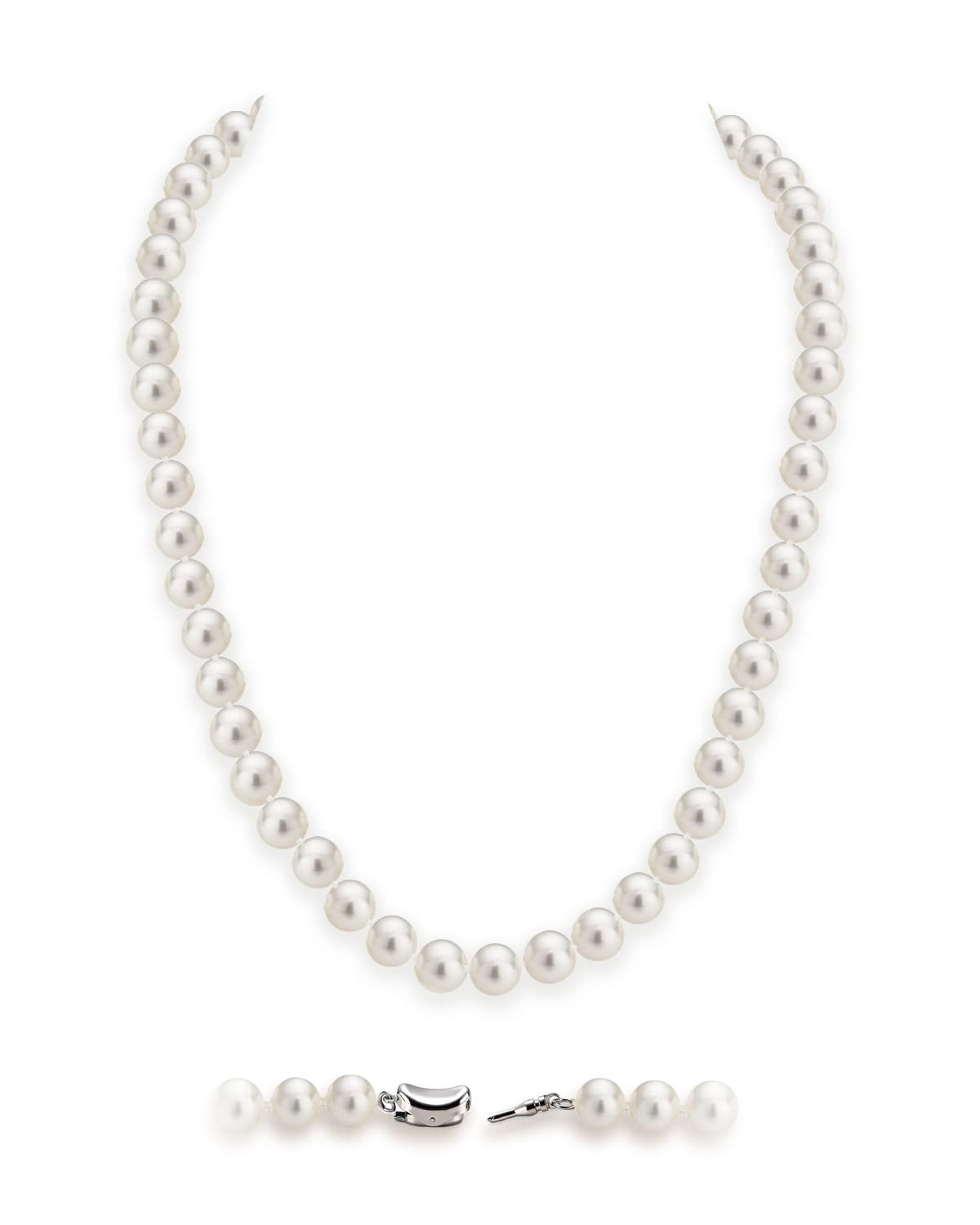 HUWODY Round White Simulated Shell Pearl Choker Necklace for Women