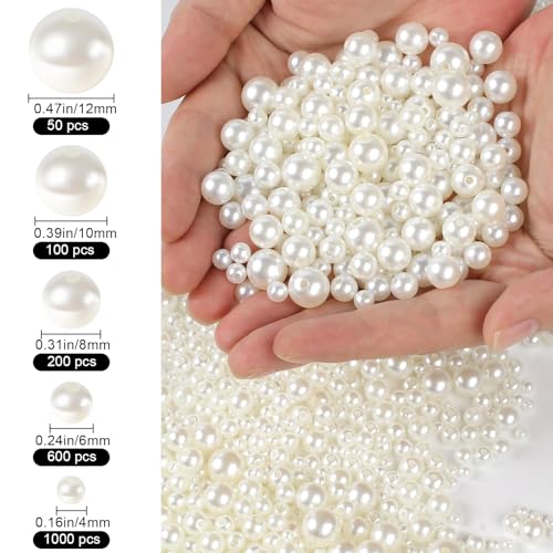 Phinus 1950 Pcs Round Loose Pearl Beads for Jewelry Making
| Phinus 5 Size Pearls for Crafts Jewelry Making
| Phinus Ro