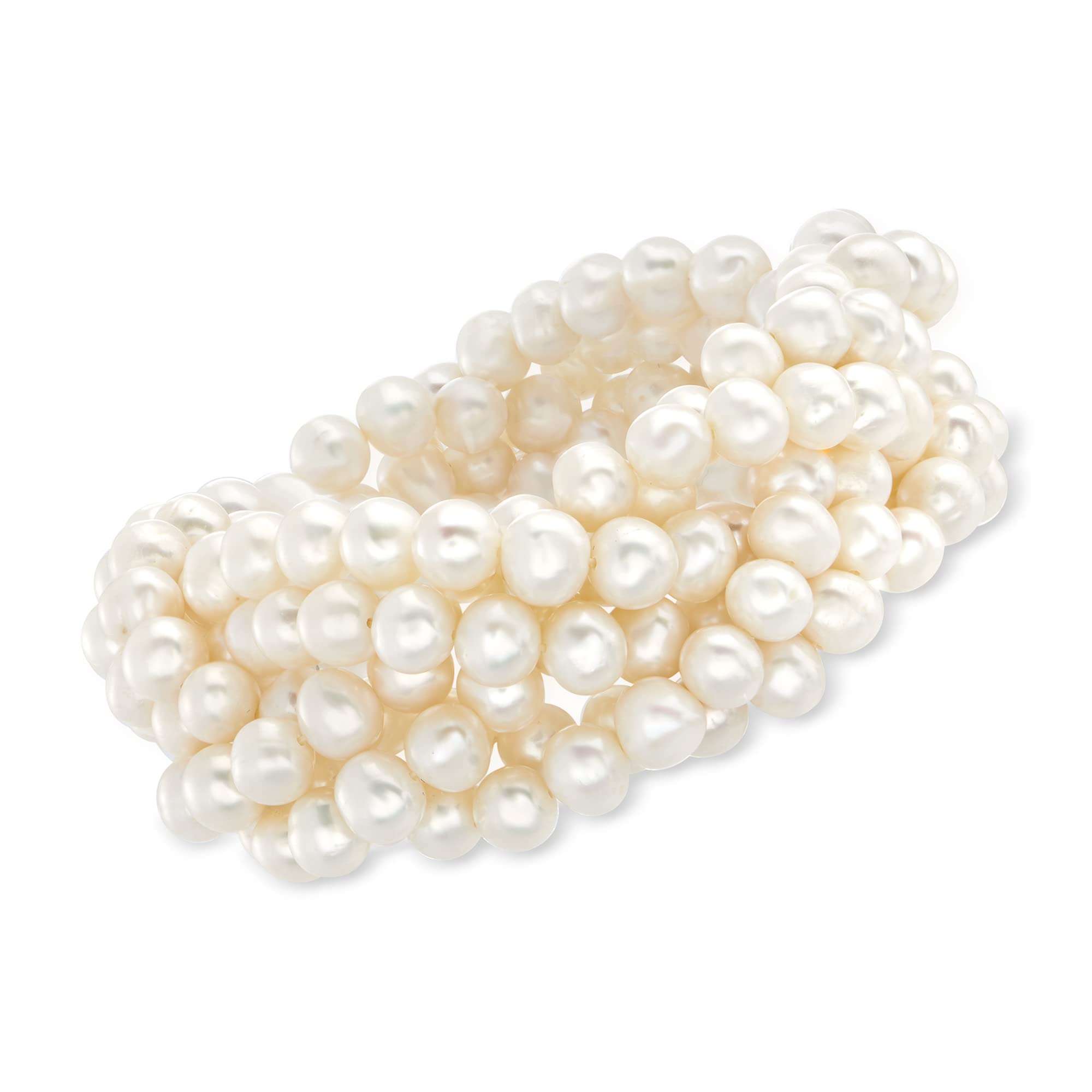 Ross-Simons 6-7mm Cultured Pearl Braided Stretch Bracelet for Women for Everyday Wear - Elegant and Durable Jewelry
| R