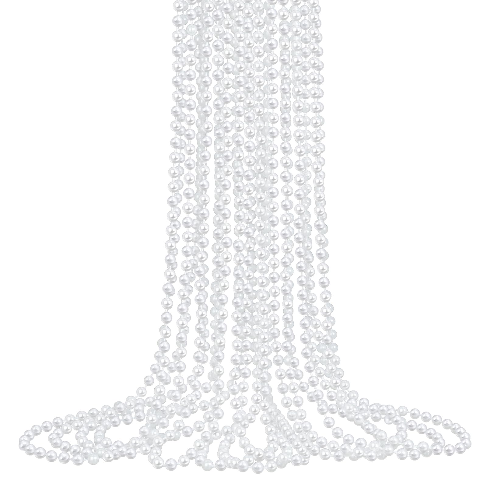 12 Pack Faux Pearl Necklace for Women Bulk White Pearl Jewelry 1920s Party Favors Wedding Bridal Shower Decorations
| W